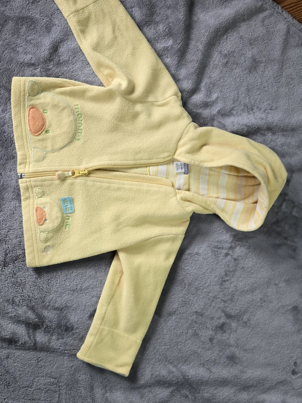 Vintage Carter's Yellow Hooded Baby Jacket with Duck Embroidery 1990s